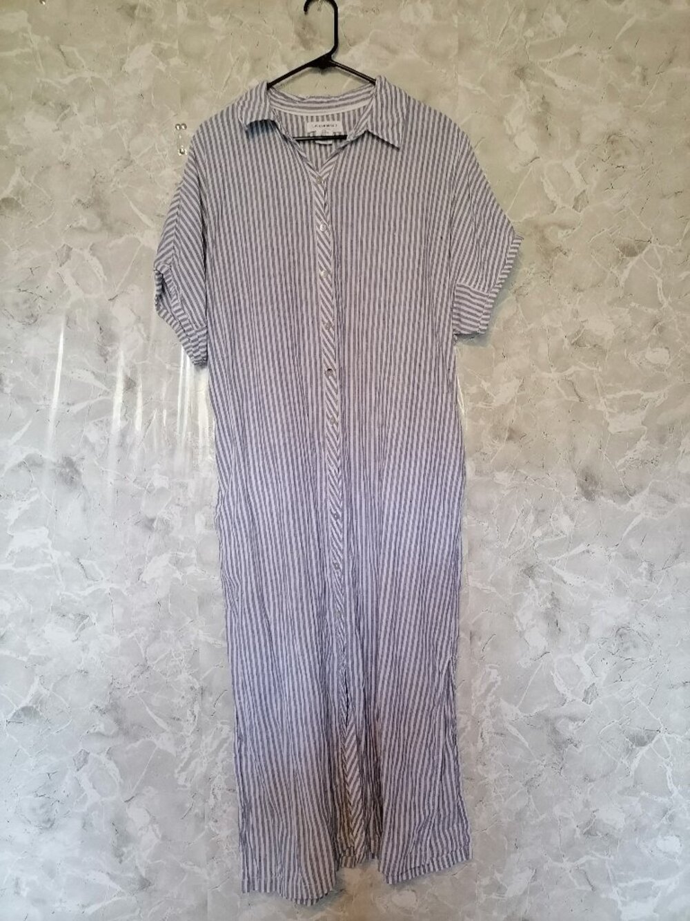 LUCKY BRAND MAXI DREES 100% LINEN Button Down Size XL